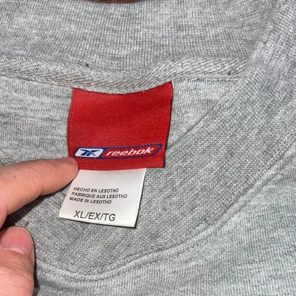 Reebok Gray Crewneck Sweater with Bold Eagle Logo
